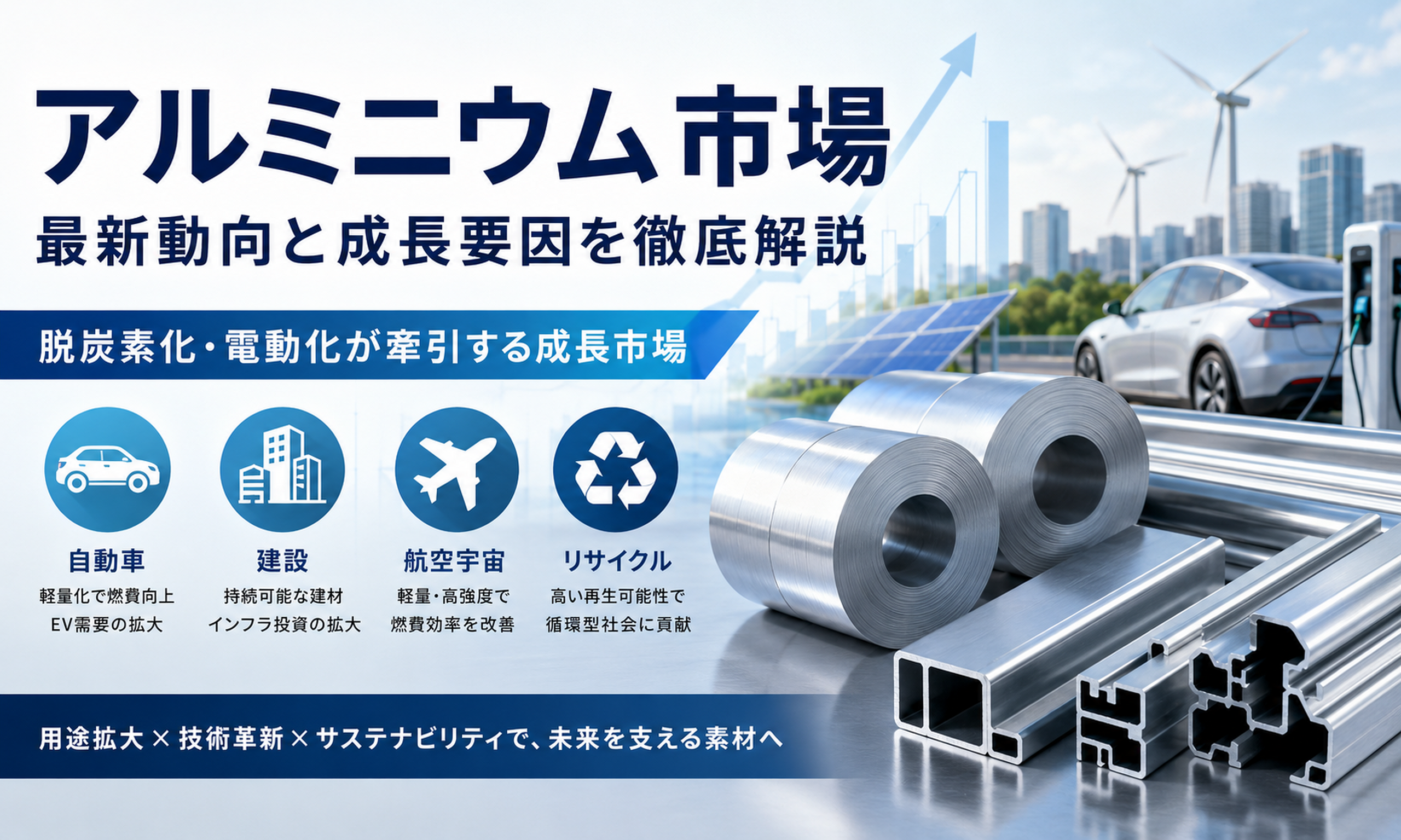 アルミニウム市場の最新動向｜EV・建設需要が成長を加速