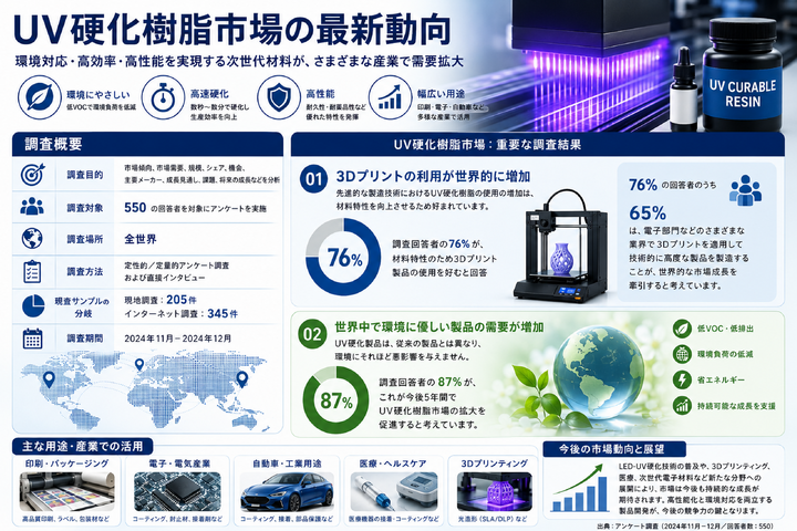 UV硬化樹脂市場の最新動向を解説！