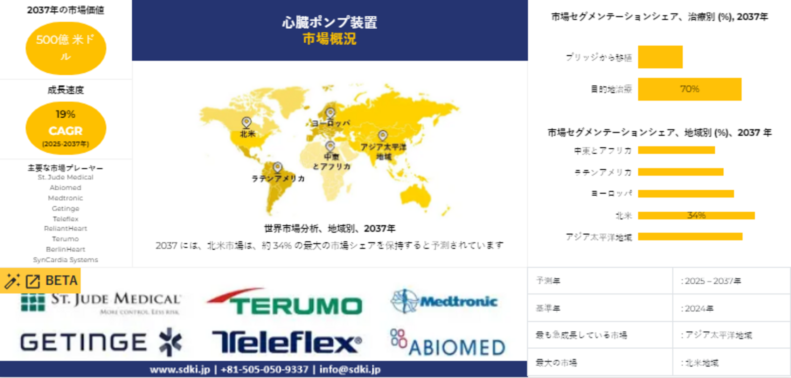 世界の心臓ポンプ装置産業分析レポート、トップメーカー、動向、成長、需要分析概要 - 2025年～2037年予測