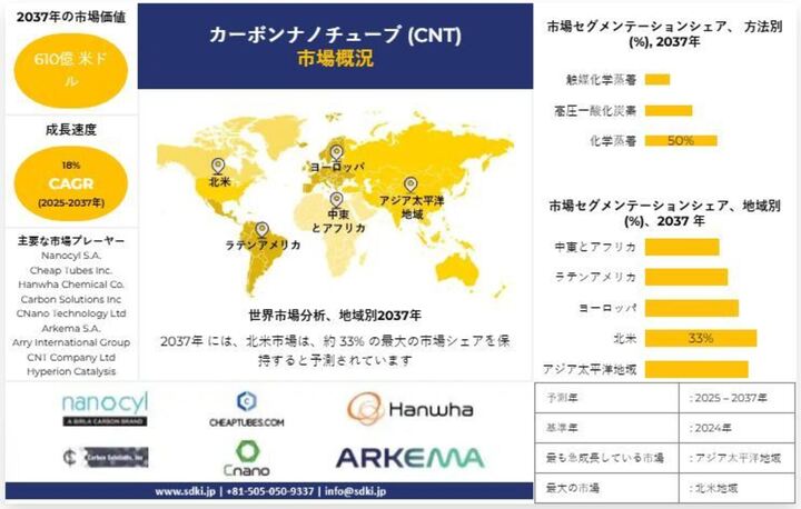 カーボンナノチューブ産業の市場シェア、規模、動向、洞察分析および2025年から2037年までの予測