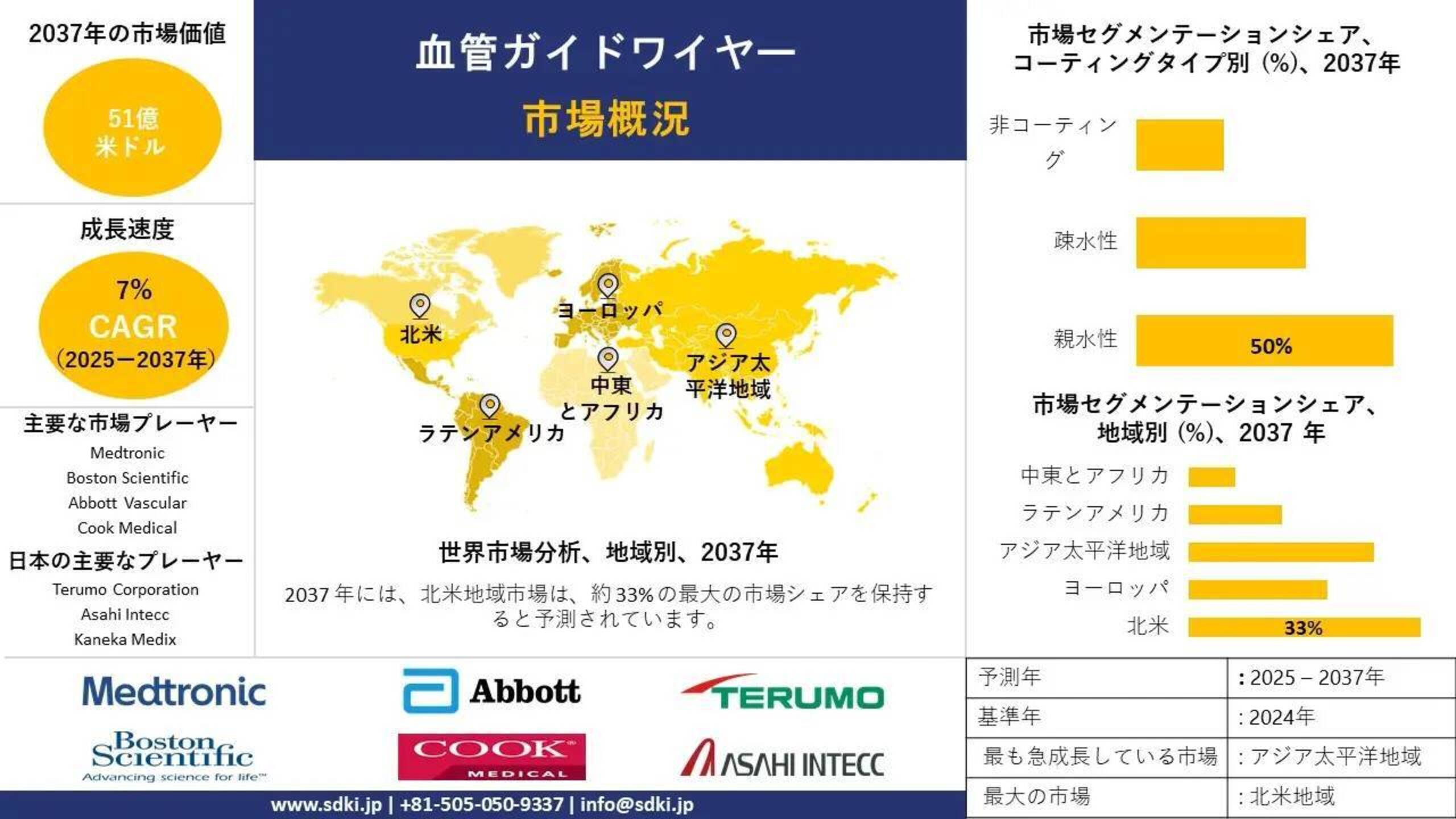 グローバル血管ガイドワイヤー市場規模調査、主要メーカー、市場シェア、需要分析、洞察、機会、成長見通しおよび予測（2025年～2037年）