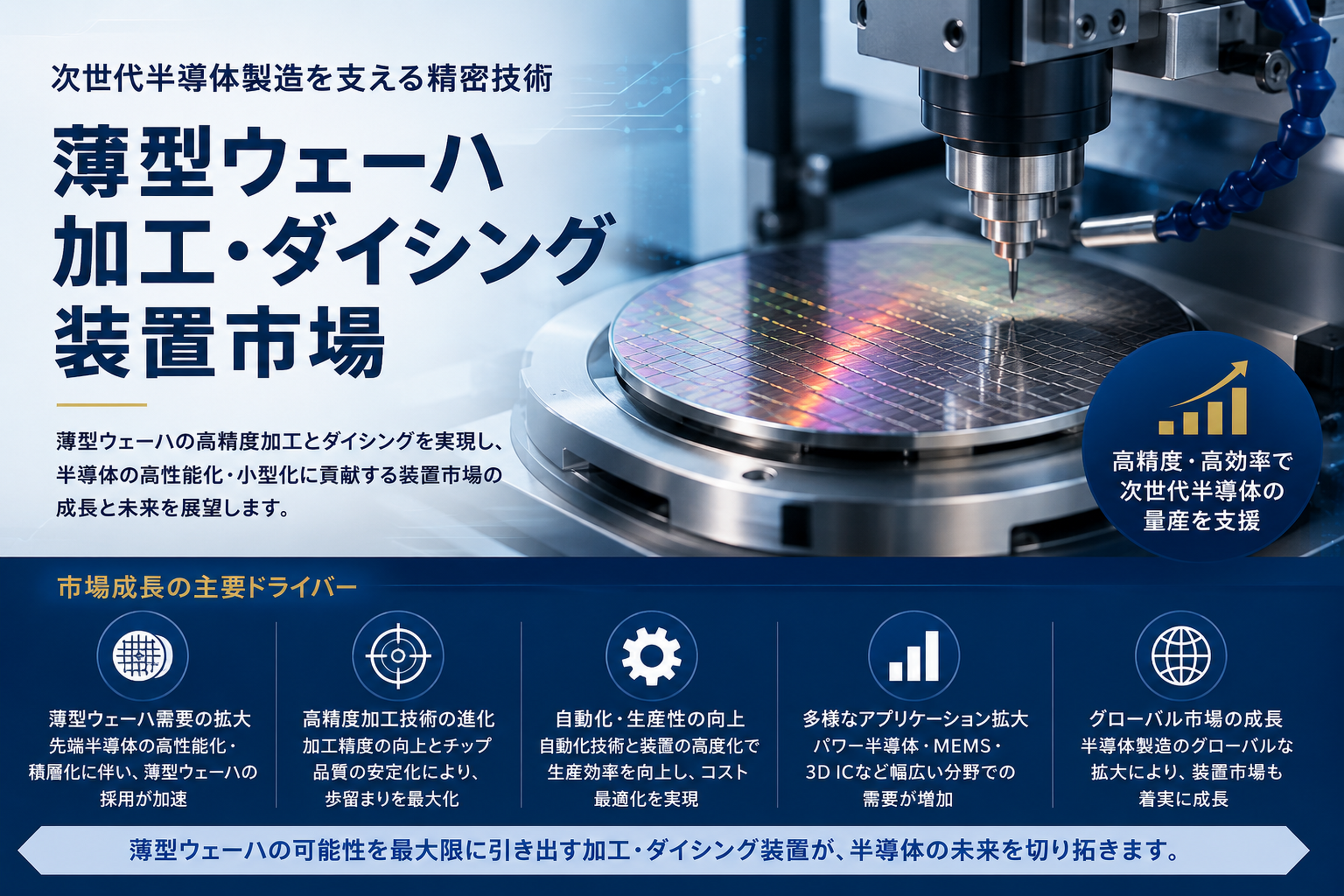世界の薄型ウェーハ加工・ダイシング装置業界：調査・シェア・市場規模・成長性・需要・主要メーカーに関するレポート-予測2025-2037年