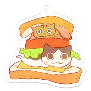 アクリルキーホルダー（ねこサンド）